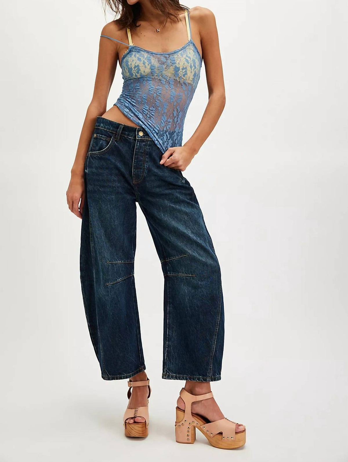 Free People - Good Luck Mid Rise Barrel Jeans