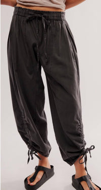 Free People - Hadley Poplin Trousers - black - clothing - cotton - blend