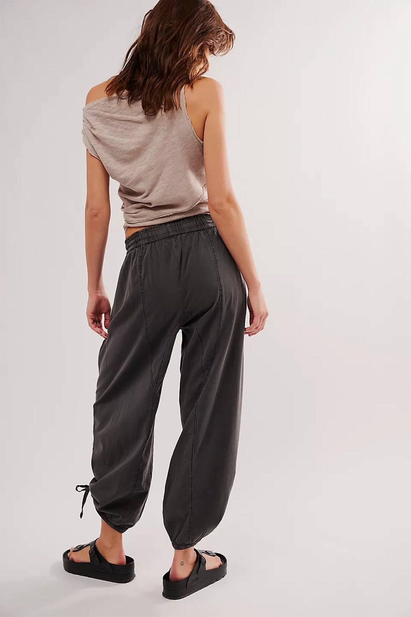 Free People - Hadley Poplin Trousers - black - clothing - cotton - blend