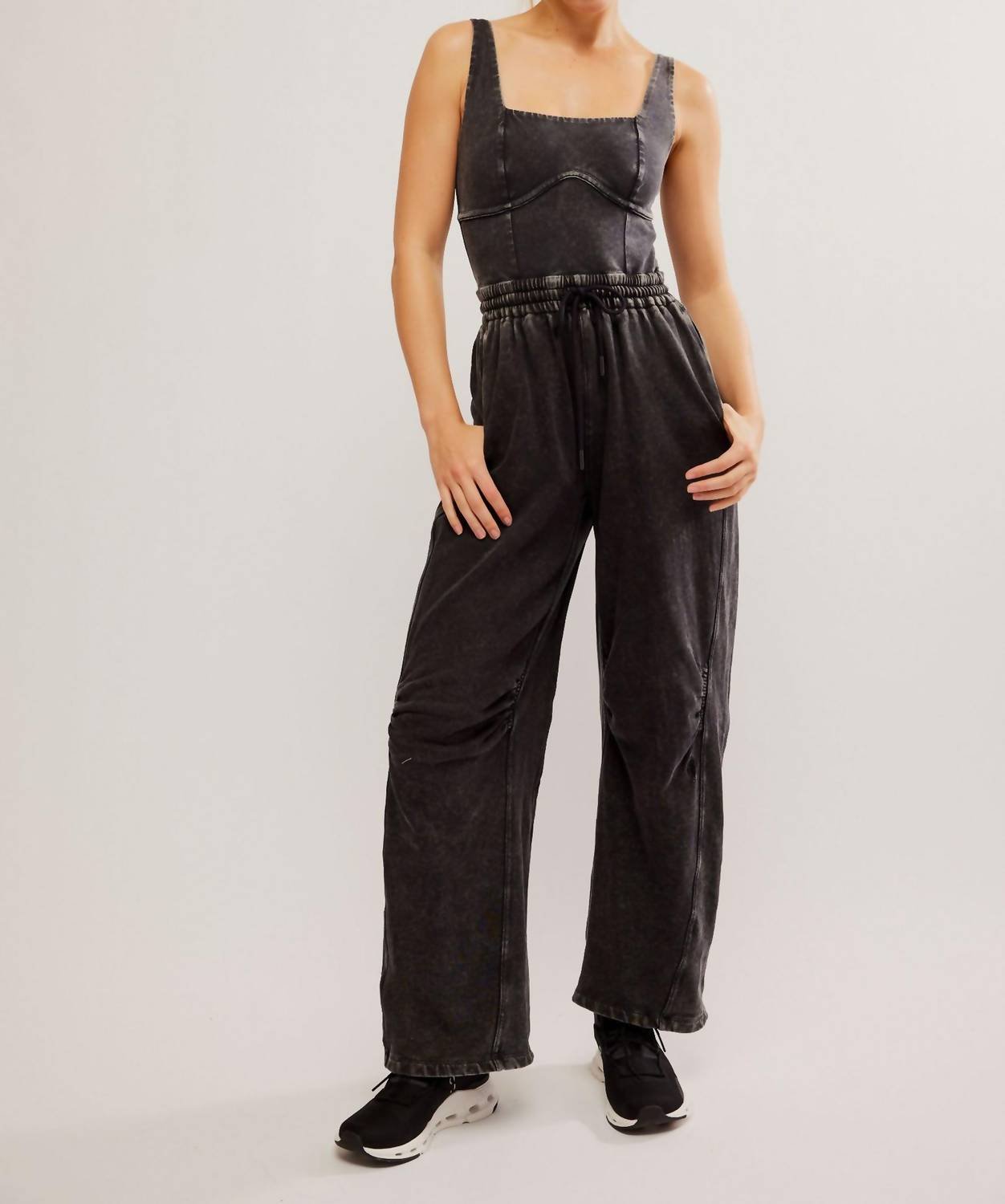 Free People - Inbound Onesie - black - clothing - cotton - blend