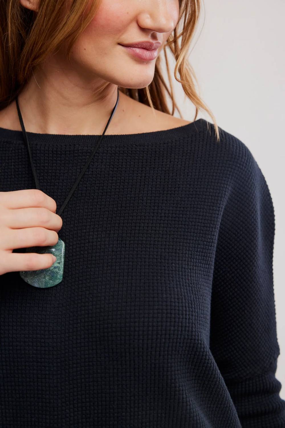 Free People - Latte Blues Thermal Solid Top