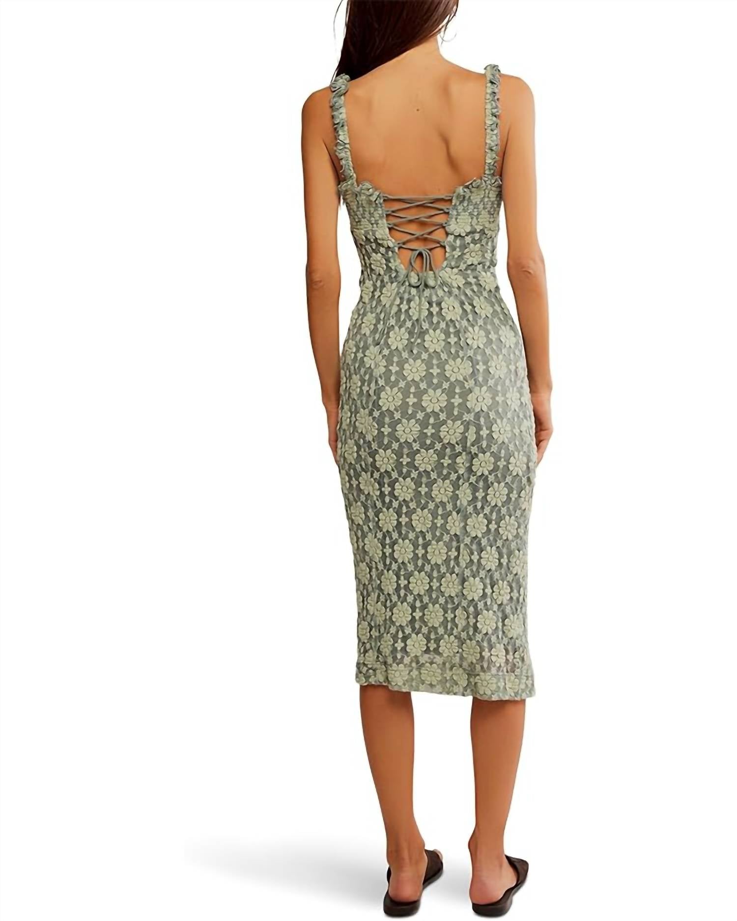 Free People - Lucinda Lace Midi Dress - clothing - cotton - blend - dresses