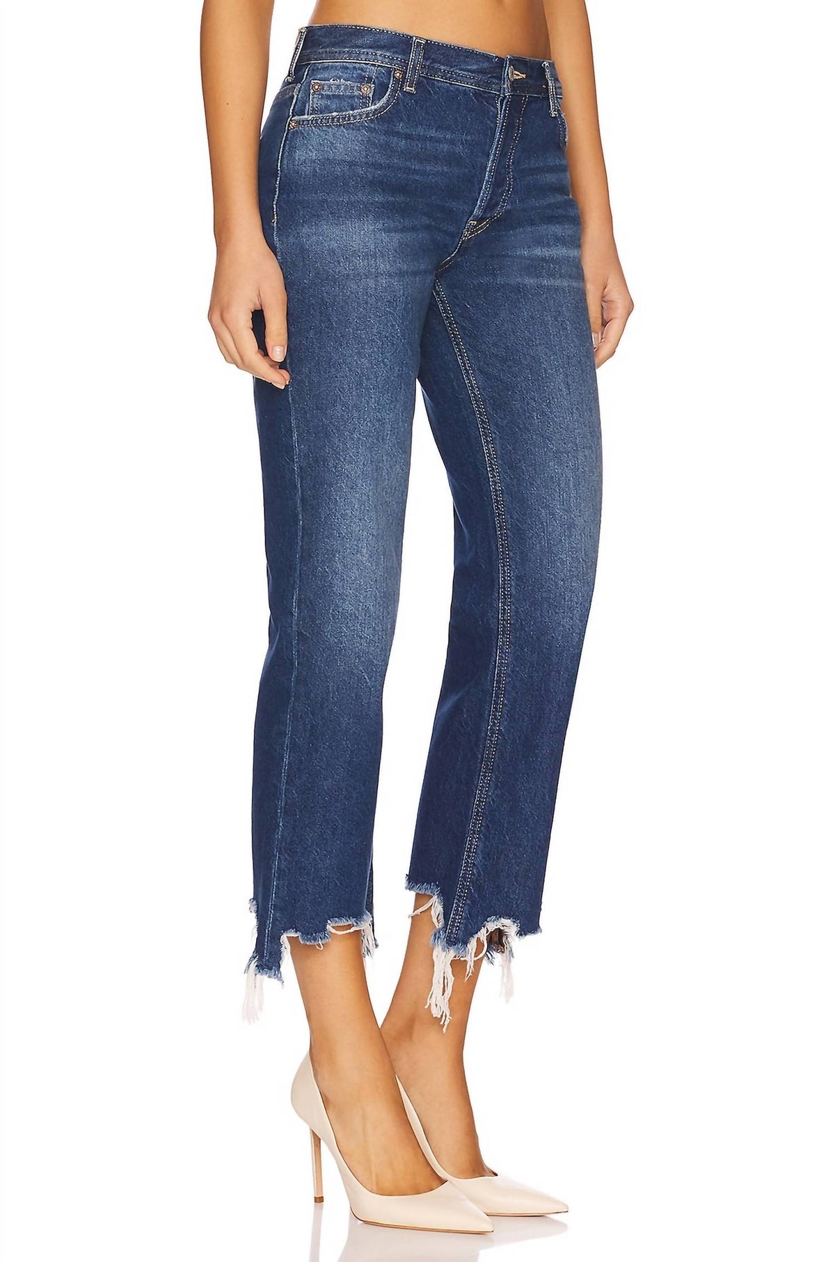 Free People - MAGGIE MID RISE STRAIGHT JEANS