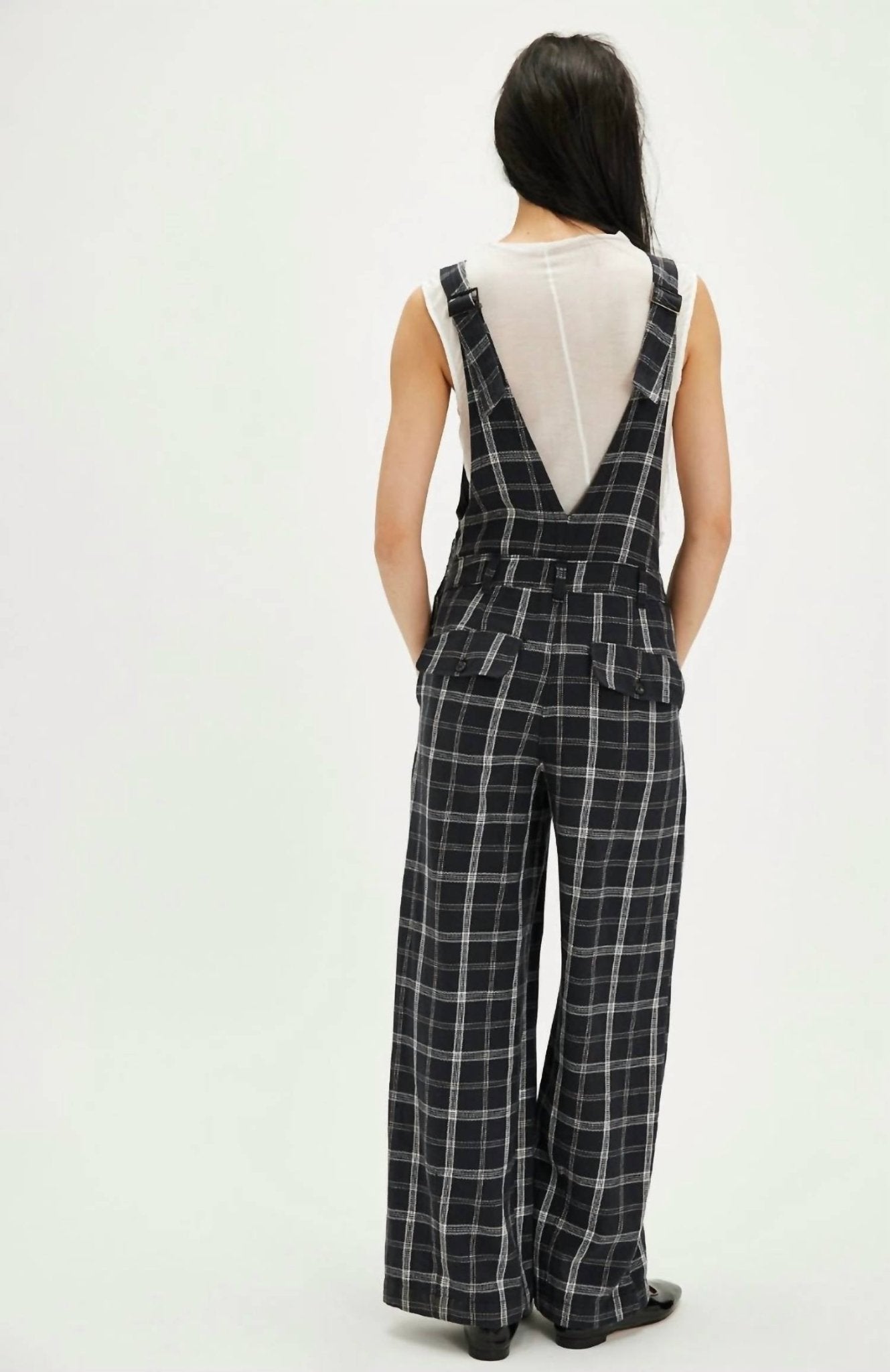Free People - Mara Menswear Overalls - black - clothing - cotton