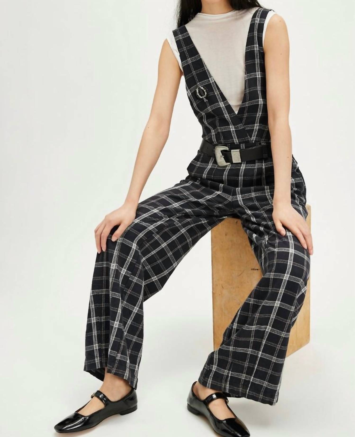 Free People - Mara Menswear Overalls - black - clothing - cotton