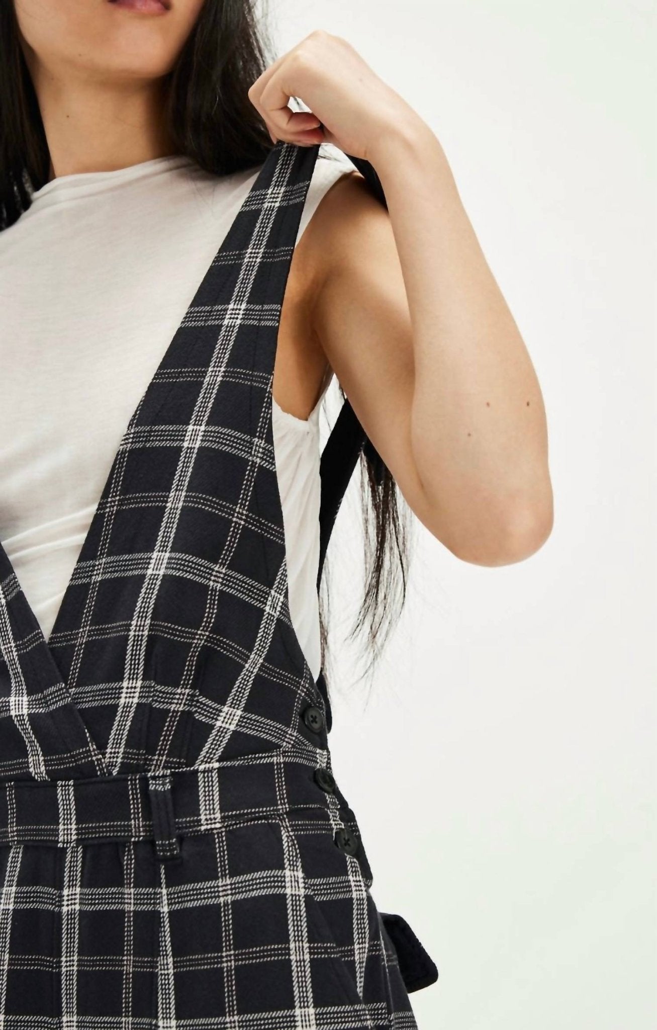 Free People - Mara Menswear Overalls - black - clothing - cotton