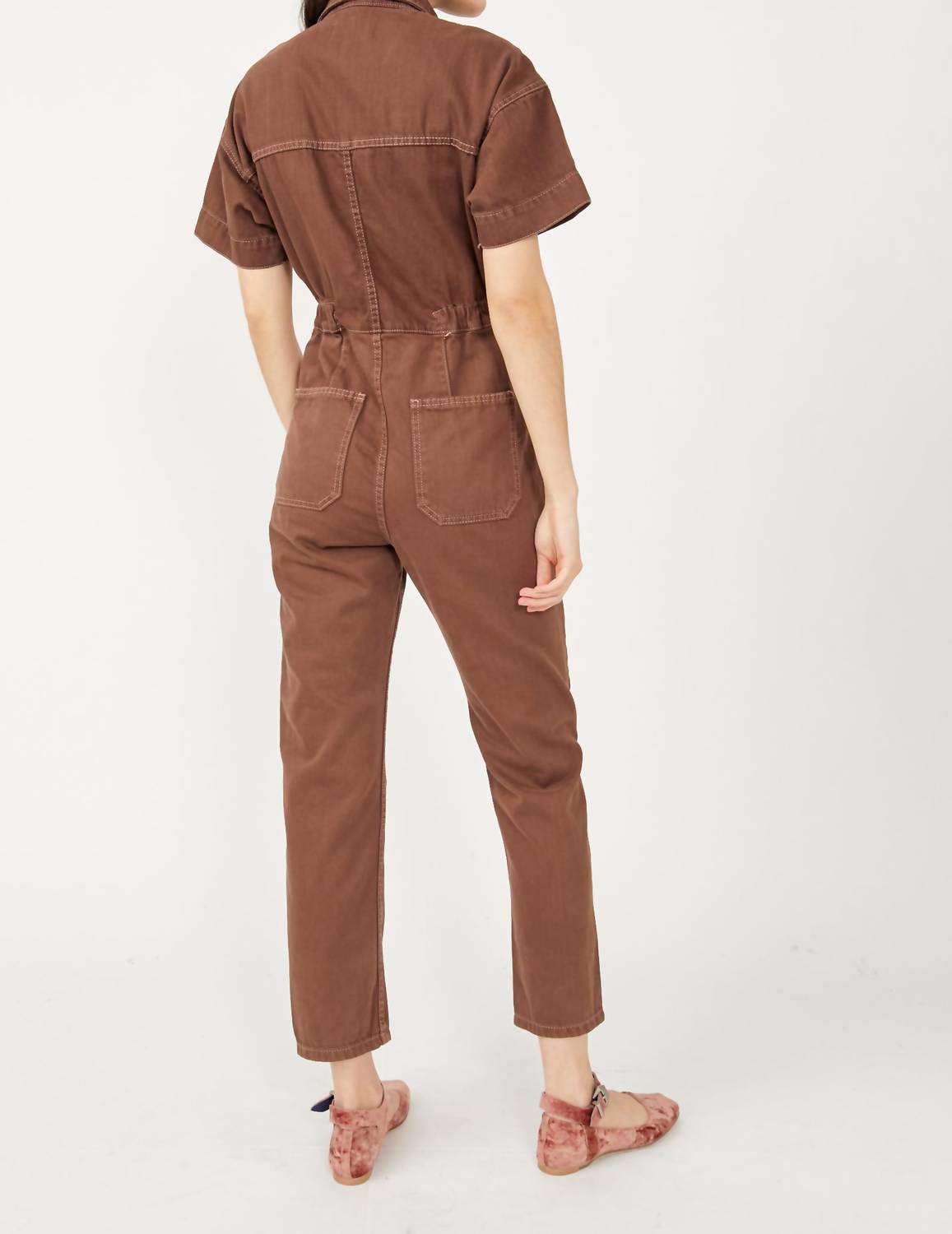 Free People - Marci Coverall Button Front Short Sleeve Jumpsuit