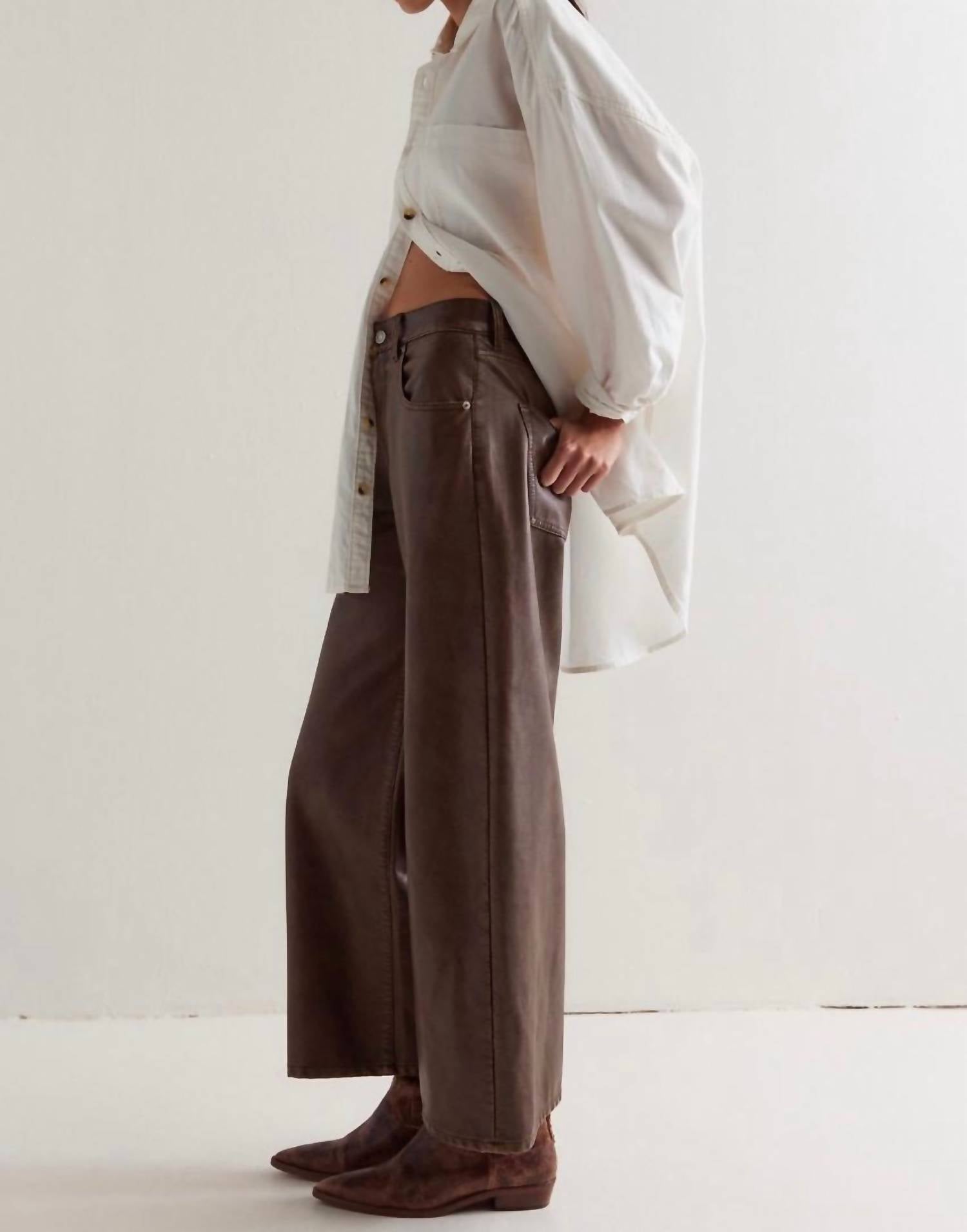 Free People - Misha Vegan Pants - brown - clothing - pants