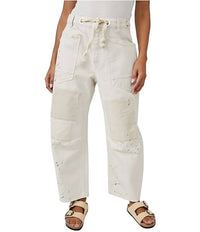 Free People - Moxie Low Slung Pull - on Barrel Jeans - clothing - cotton - pants