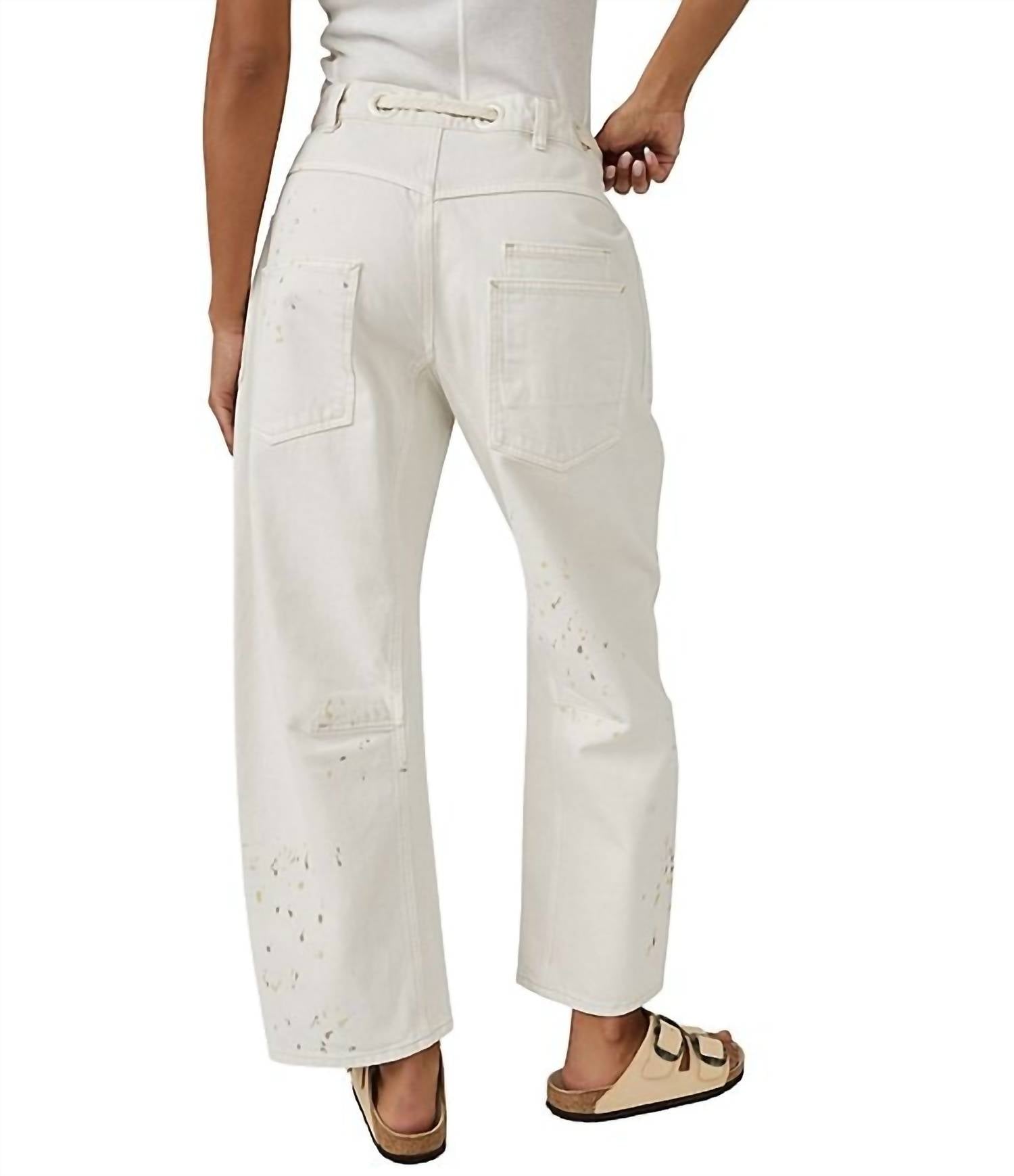 Free People - Moxie Low Slung Pull - on Barrel Jeans - clothing - cotton - pants