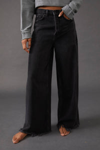 Free People - Old West Slouchy Jeans - black - clothing - flare