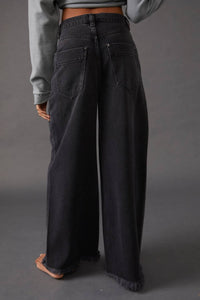 Free People - Old West Slouchy Jeans - black - clothing - flare