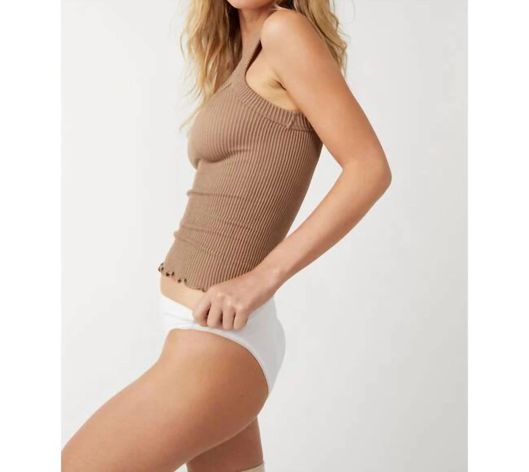 Free People - Ribbed Seamless Tank - black - clothing - nylon - blend