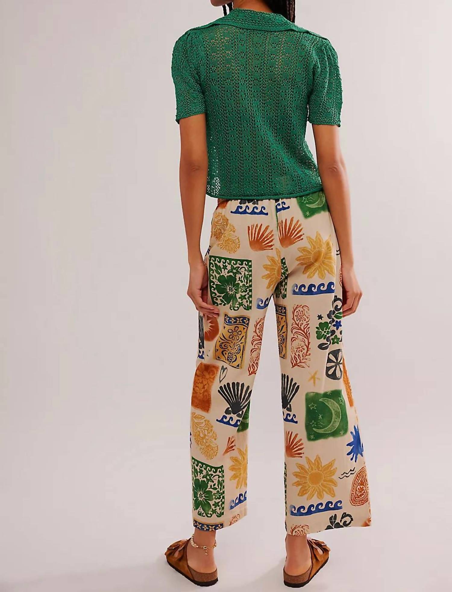 Free People - Seaside Pull - On Pants - clothing - cotton - graphic