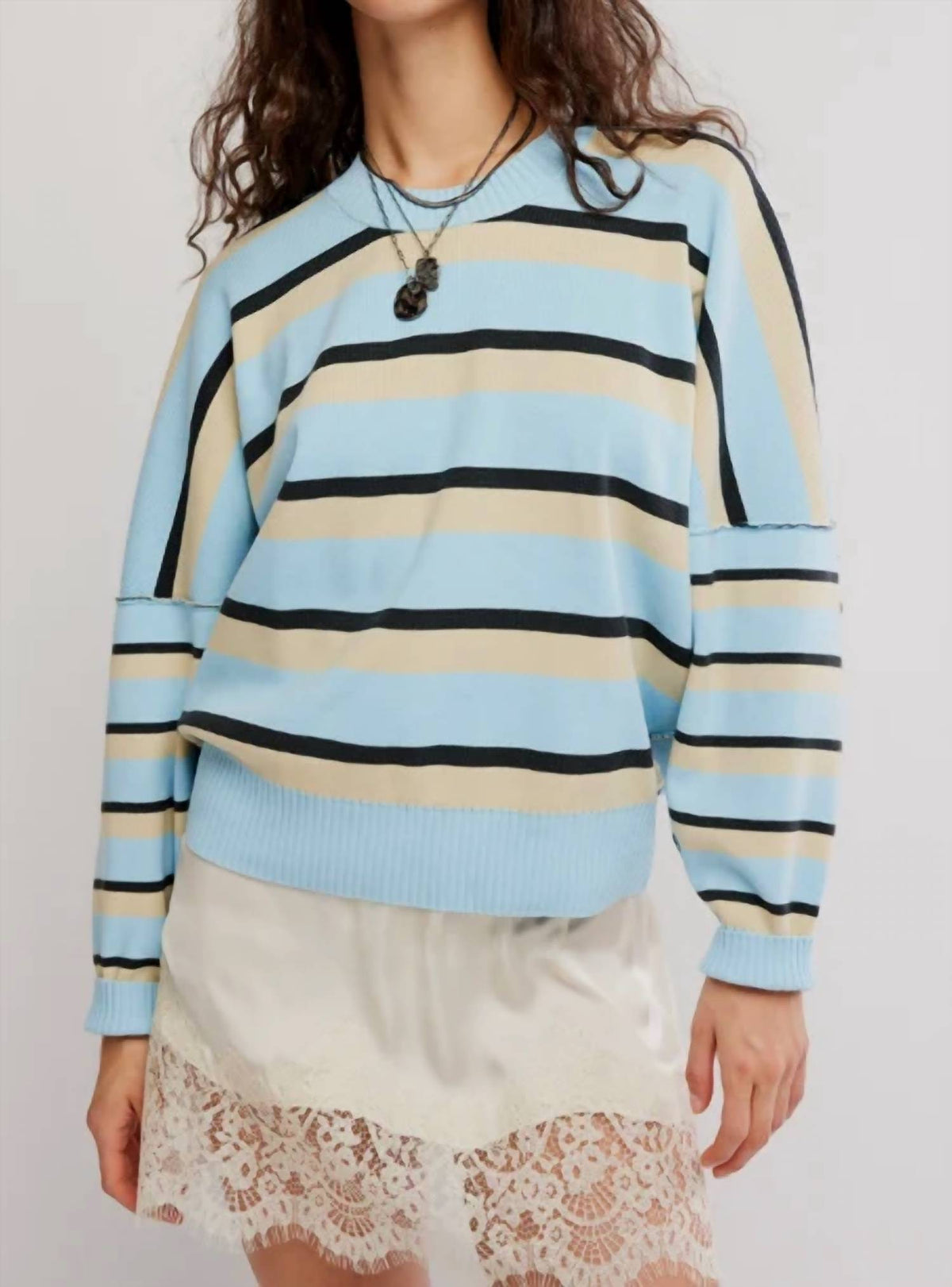 Free People - Striped Alma Pullover Sweater