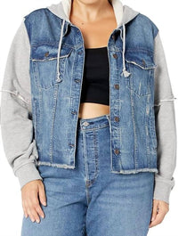 Free People - Throwback Denim Knit Jacket