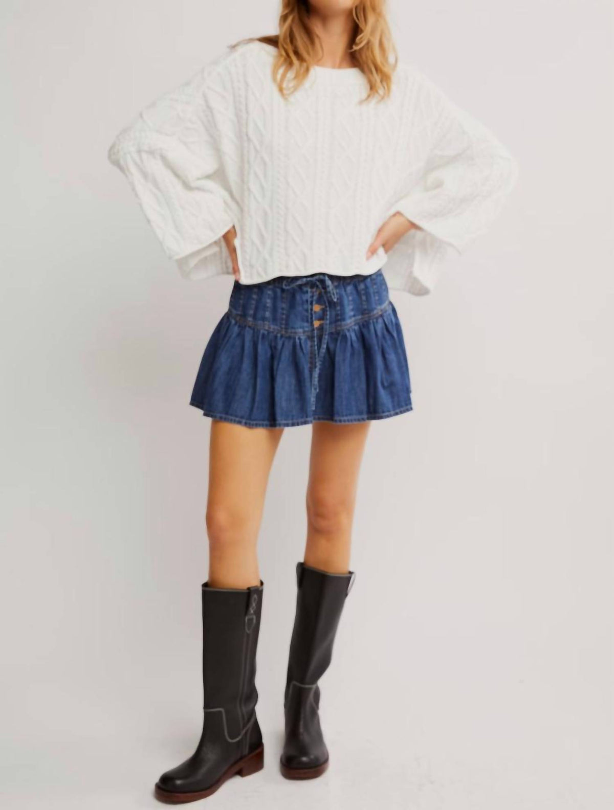 Free People - Washed Ashore Oversized Cotton Crewneck Sweater