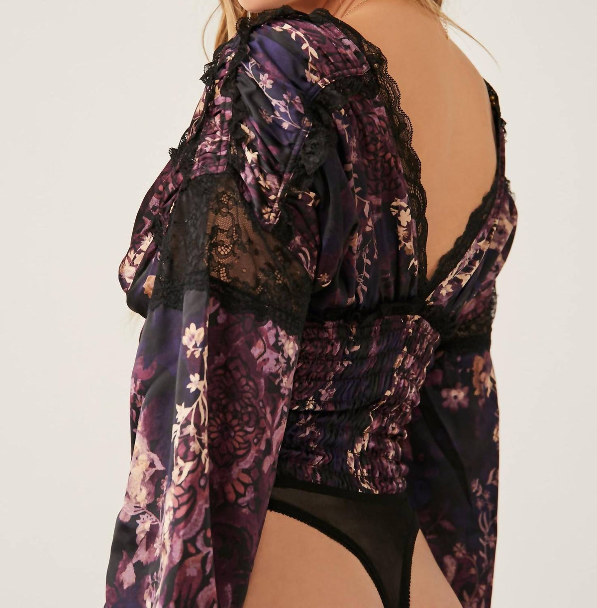 Free People - Worth The Wait V-neck Long Sleeve Bodysuit