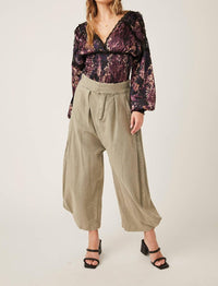 Free People - Worth The Wait V-neck Long Sleeve Bodysuit