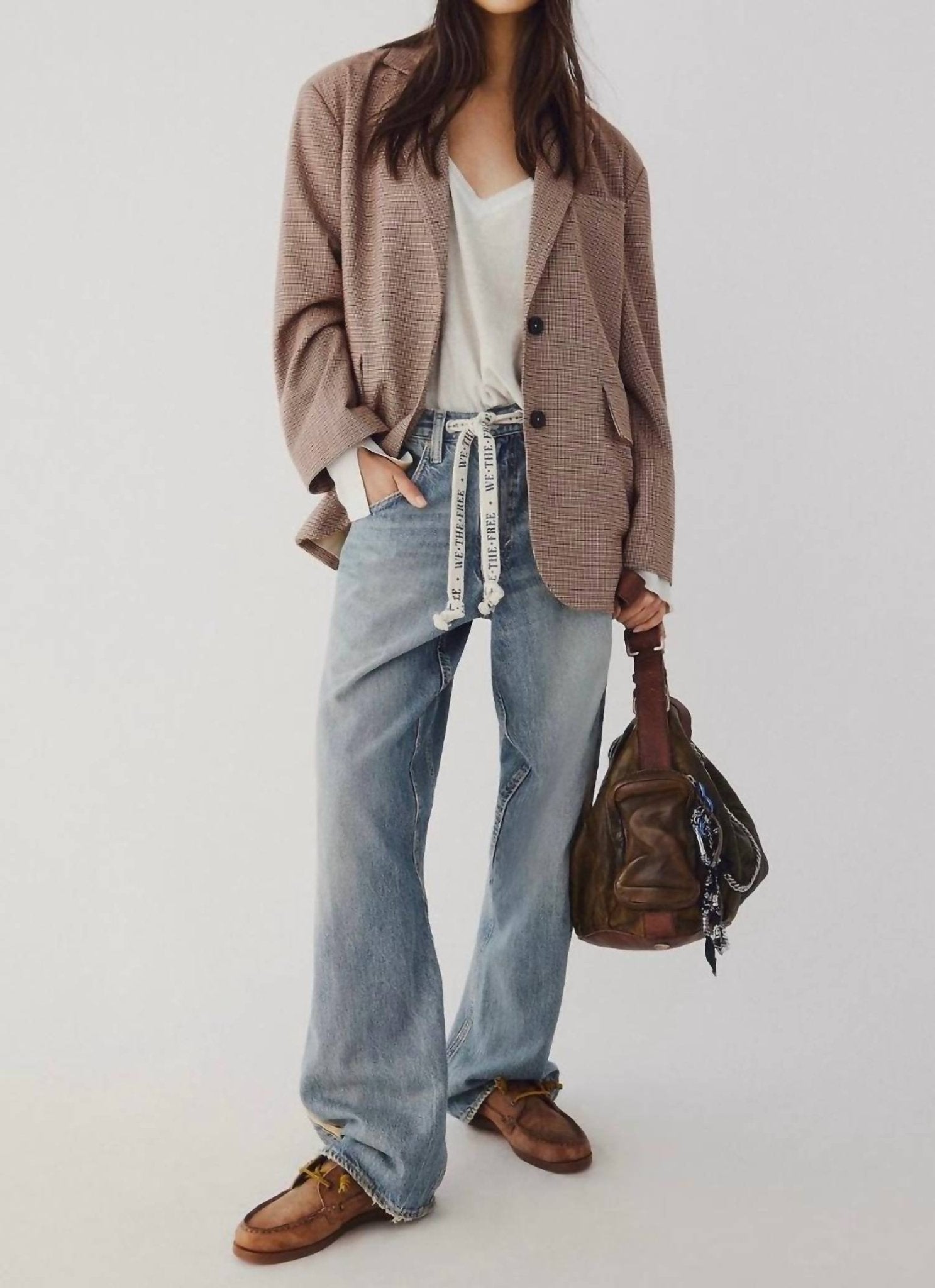 Free People - Zambi Slouchy Jeans - blue - clothing - cotton