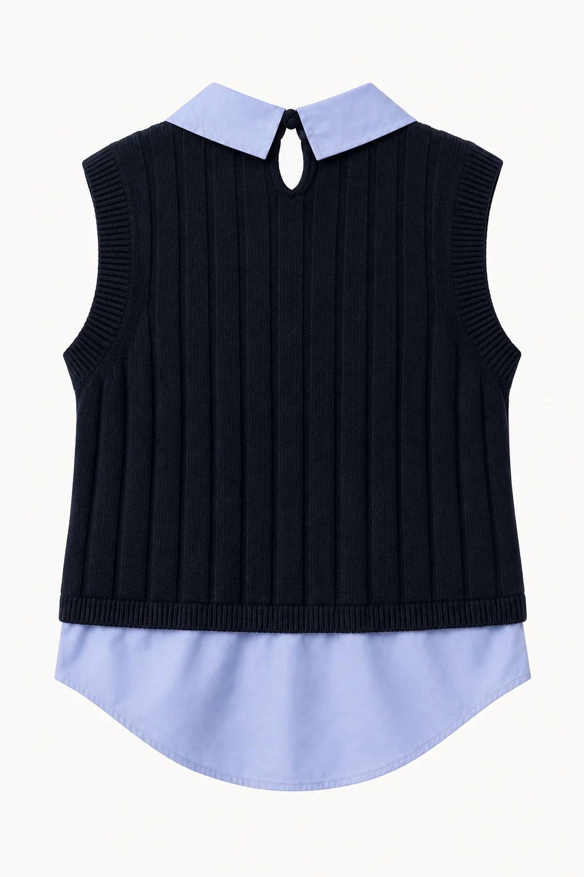 French Connection - Aleyna Knit Poplin Collared Vest