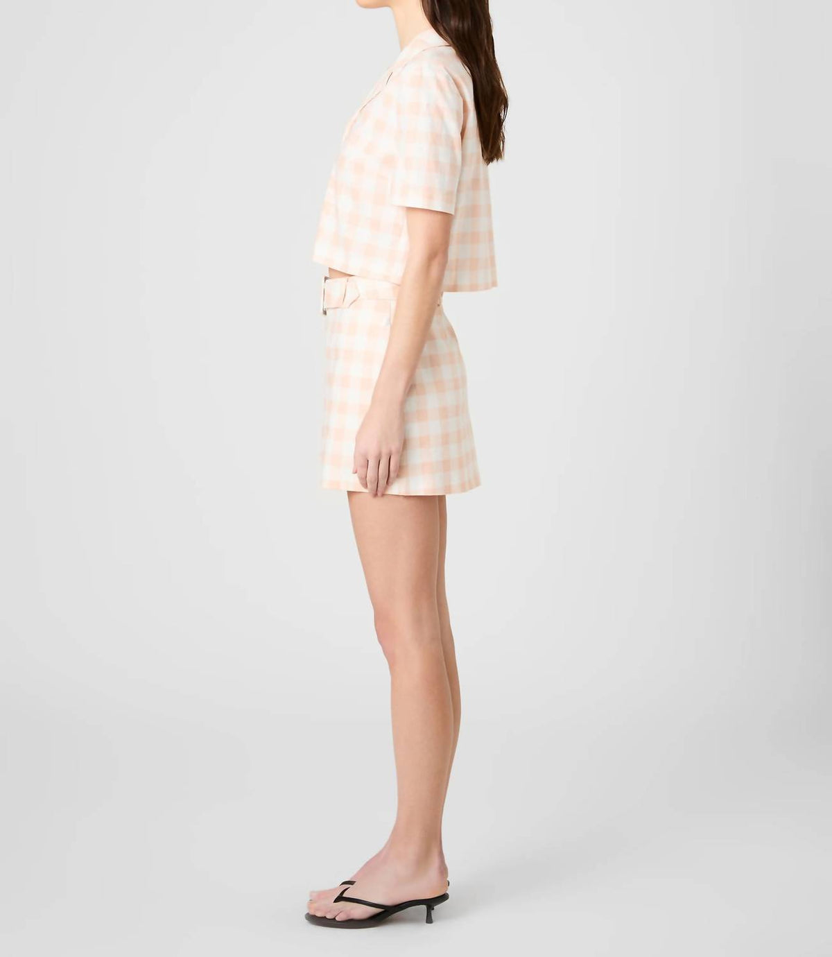 French Connection - Aspen Linen Gingham Crop Shirt