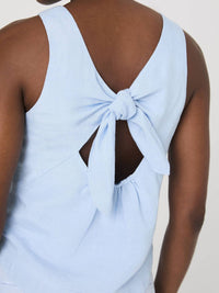 French Connection - Birdie Linen Swing Top - blouses - blue - clothing