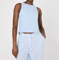French Connection - Birdie Linen Swing Top - blouses - blue - clothing