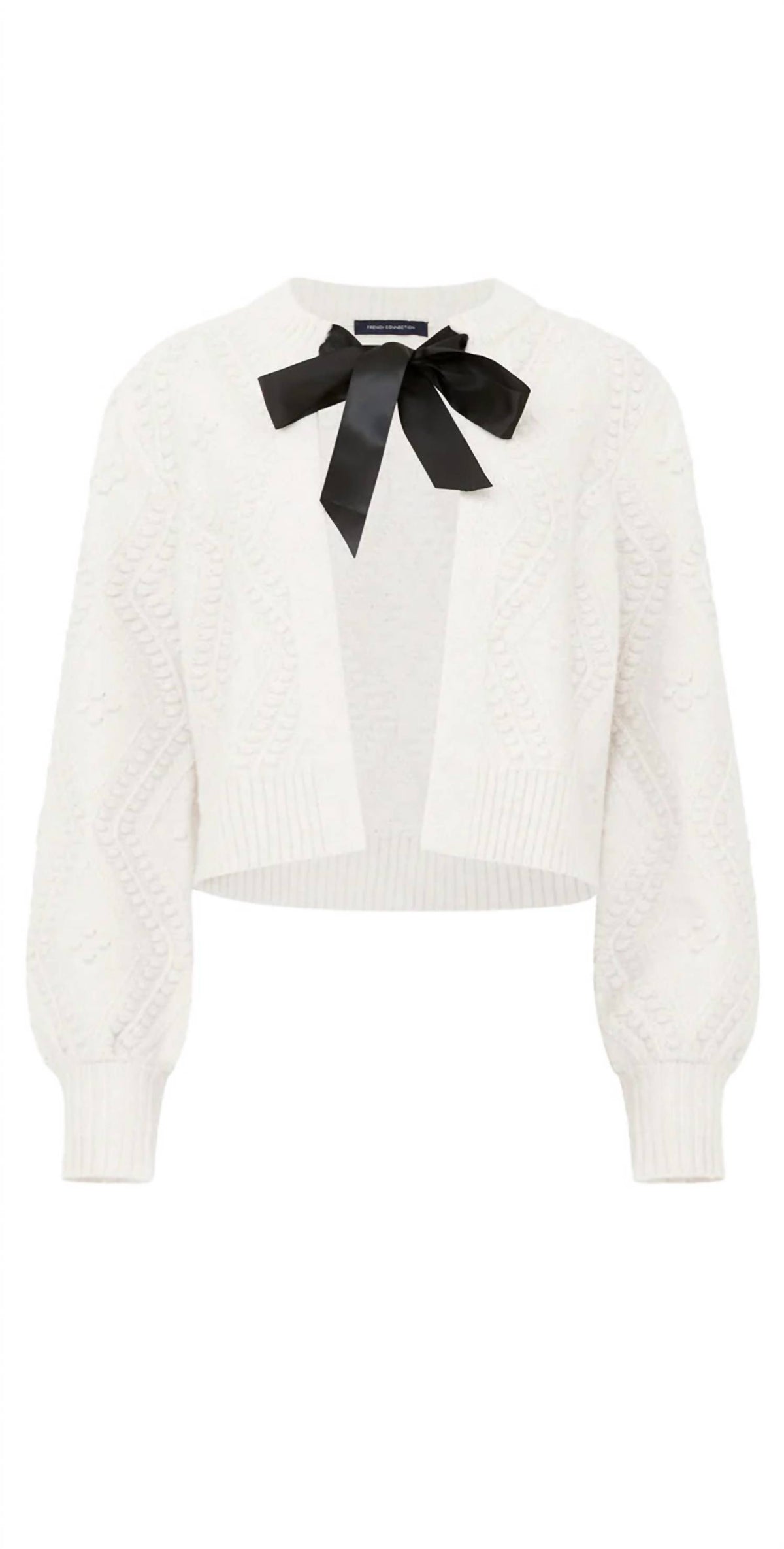 French Connection - Kitty Bobble Bow Cardigan