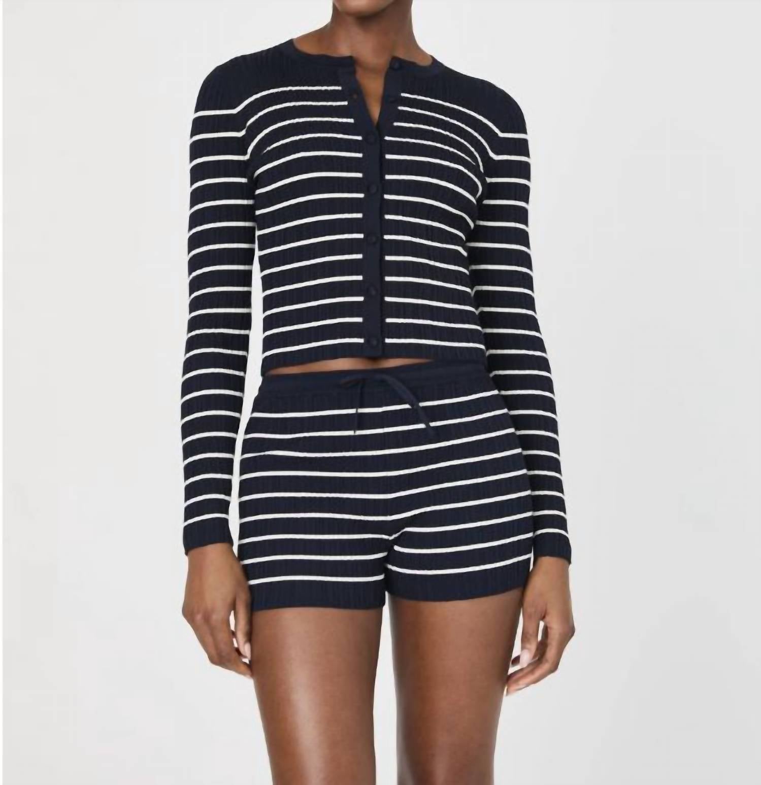 French Connection - Women's Crinkly Knit Drawstring Shorts - black - clothing - mini