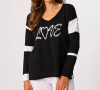 French Kyss - Arly Love Top - black - clothing - cotton
