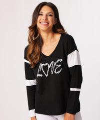 French Kyss - Arly Love Top - black - clothing - cotton