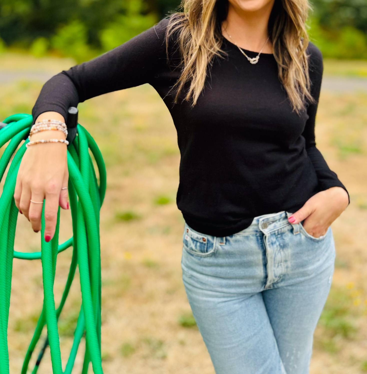 French Kyss - Classic Crew Neck Sweater - black - clothing - cotton - blend