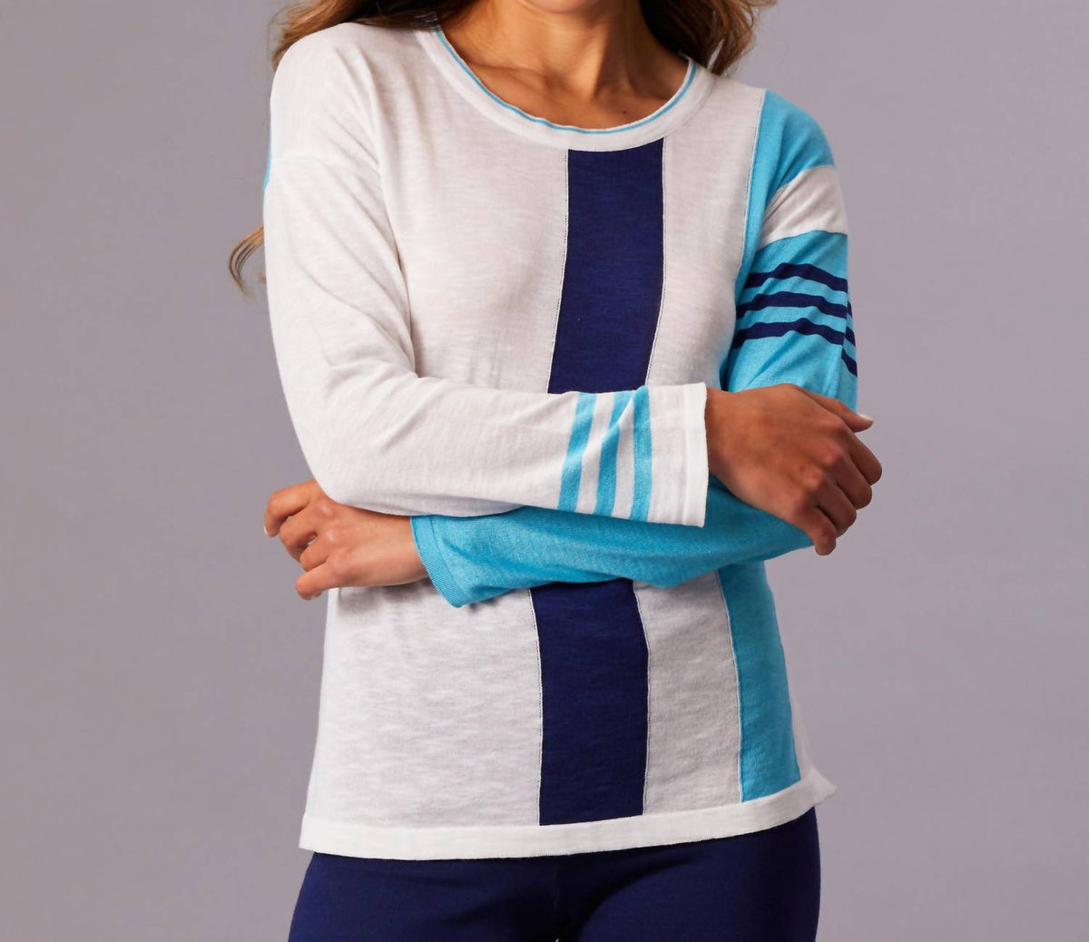 French Kyss - Color Block Scoop Neck Top