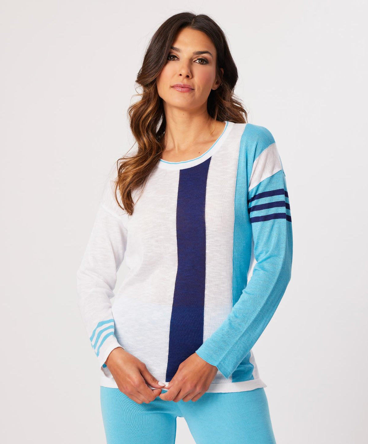 French Kyss - Color Block Scoop Neck Top