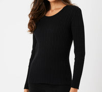 French Kyss - Long Sleeve Round Neck Top