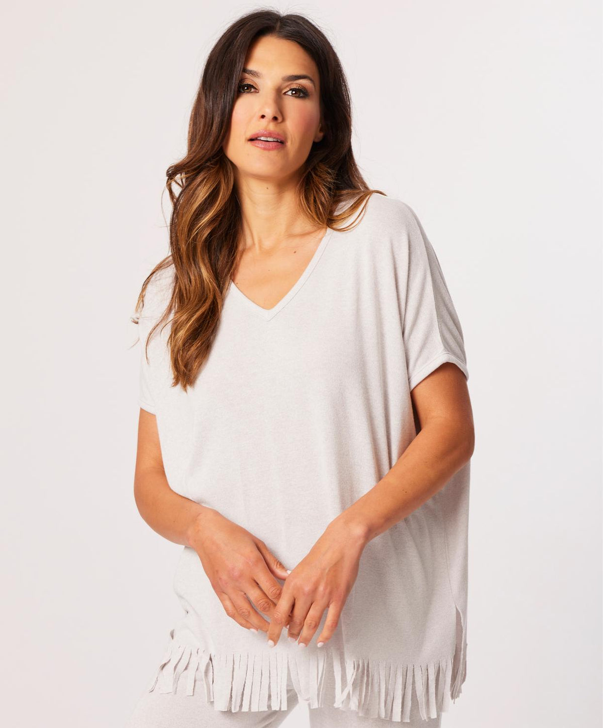 French Kyss - V-Neck Fringe Top