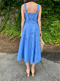 Frnch - Alfreda Midi Dress - blue - clothing - cotton