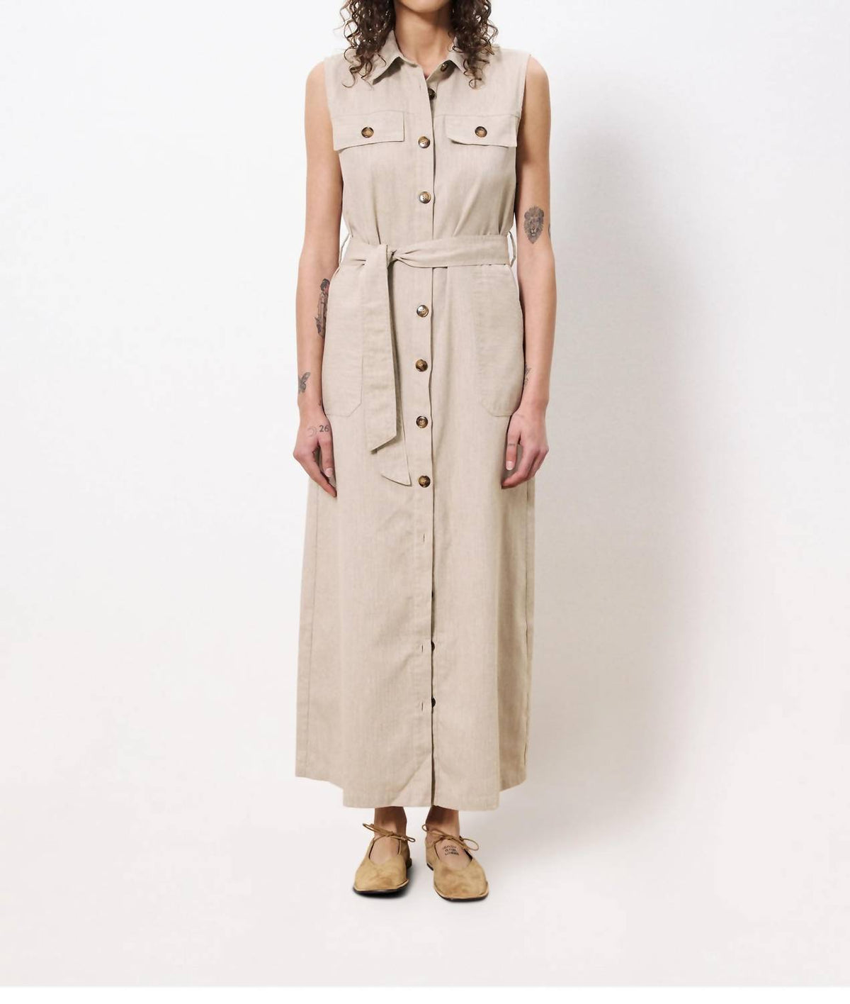 Frnch - Button Collared Maxi Dress
