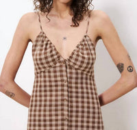 Frnch - Casimira Dress - brown - clothing - cotton - blend