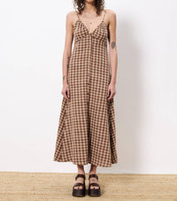 Frnch - Casimira Dress - brown - clothing - cotton - blend