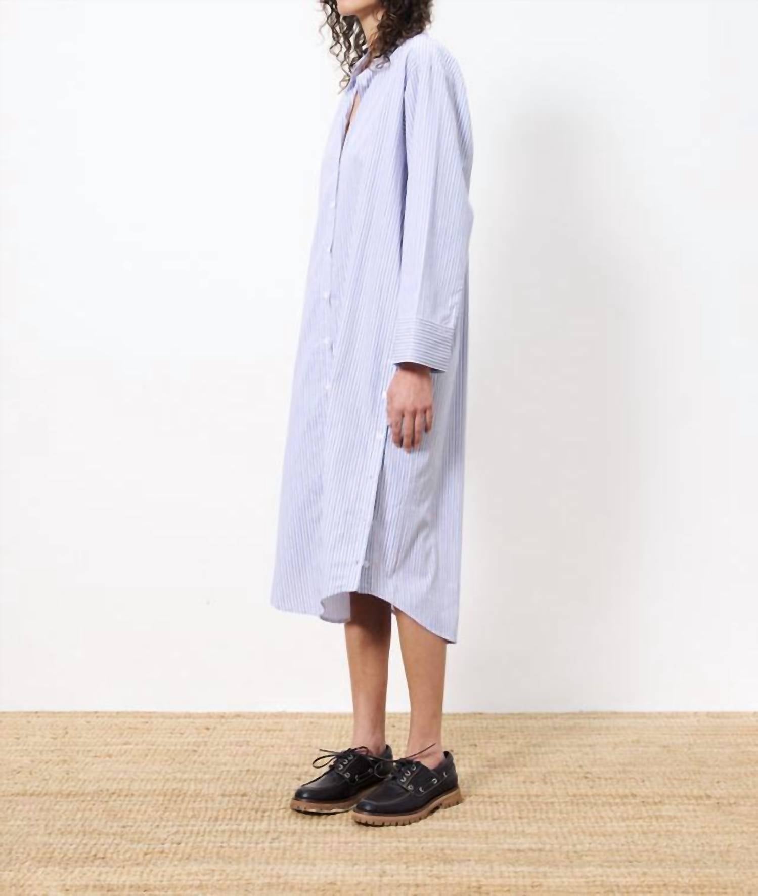Frnch - Laina Stripe Midi Dress - button - down - shirts - clothing - cotton