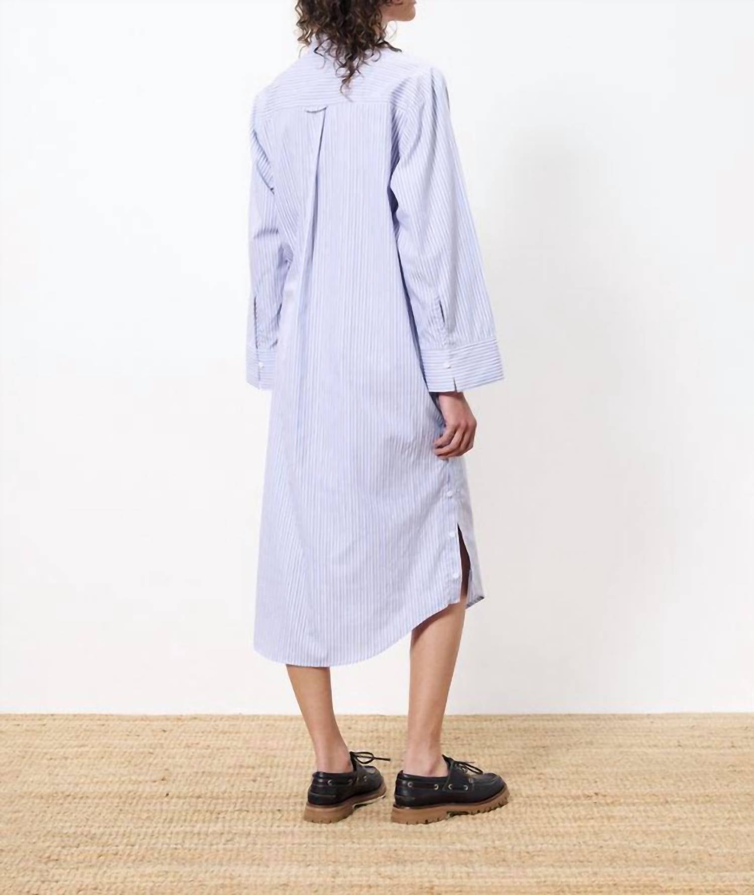 Frnch - Laina Stripe Midi Dress - button - down - shirts - clothing - cotton