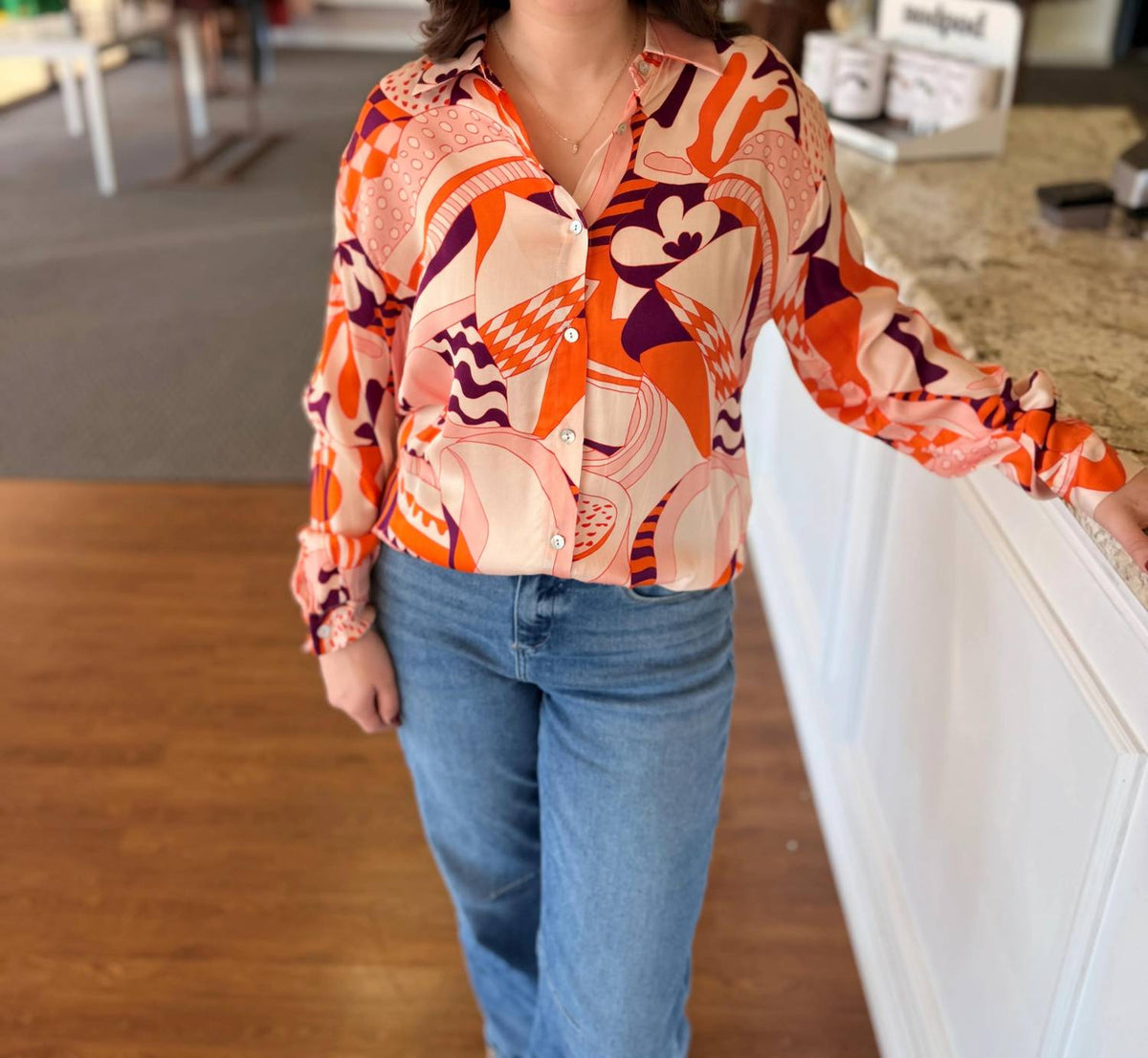 Frnch - Marley Retro Print Blouse
