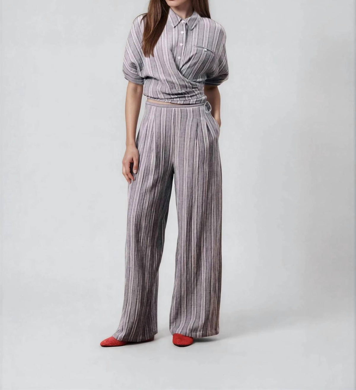 Frnch - Striped Shirt With Adjustable Front Tie