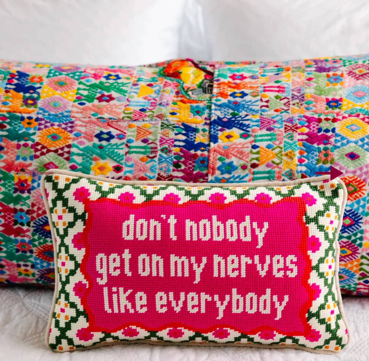 Furbish Studio - Get On My Nerves Needlepoint Pillow