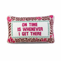Furbish Studio - On Time Needlepoint Pillow