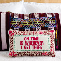 Furbish Studio - On Time Needlepoint Pillow