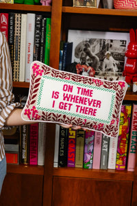 Furbish Studio - On Time Needlepoint Pillow