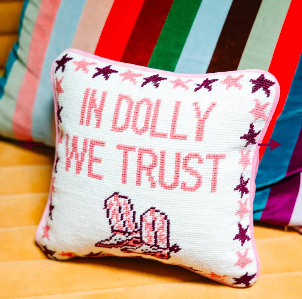 Furbish Studio - Trust Dolly Needlepoint Pillow